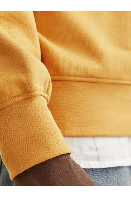 Jack & Jones Erkek Sarı Jorvesterbro Sweat Quarter Zip Hn Noos