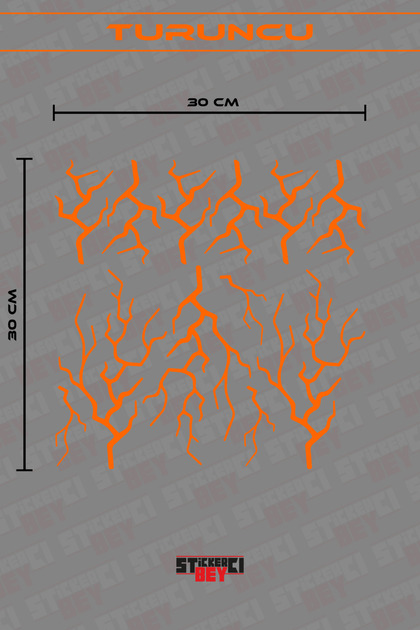 Lightning Bolt Sticker 30 X 30 cm Foil Cut Universal Pattern Overlay