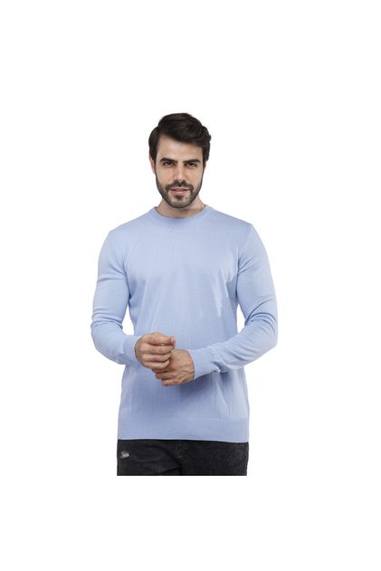 Men Casual Sweater With Long Sleeves - Skyblue