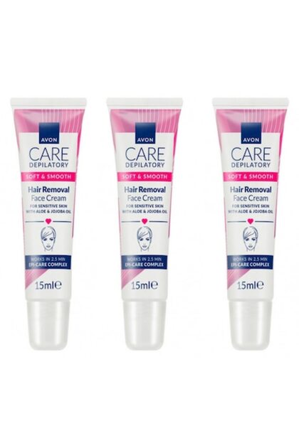 Set de 3 creme depilatoare faciale cu aloe vera și ulei de jojoba, Avon, 3 x 15 ml