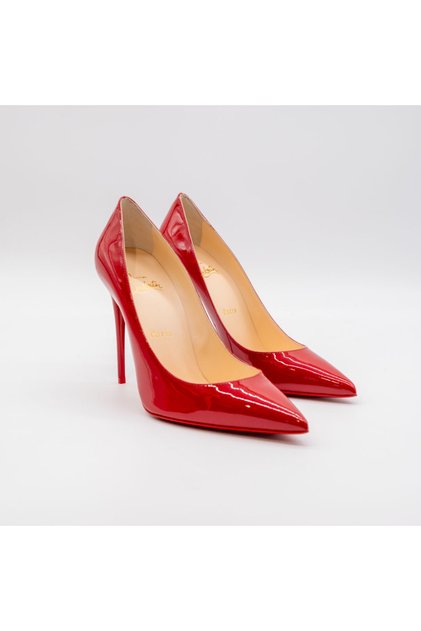 RED PATENT LEATHER KATE PUMPS