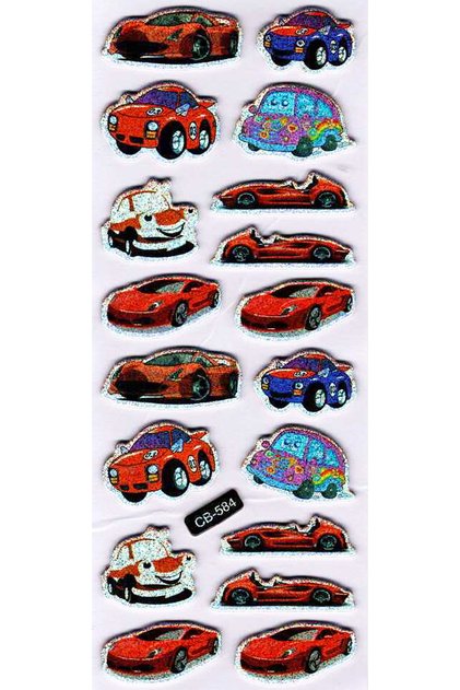Sticker Embossed Sticker Notebook Planner Label (Cb584) 16X7 Cm- Red Car