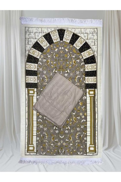 طقم صلاة فاخر (سجادة + شرشف ) بتصميم أنيق ومريح