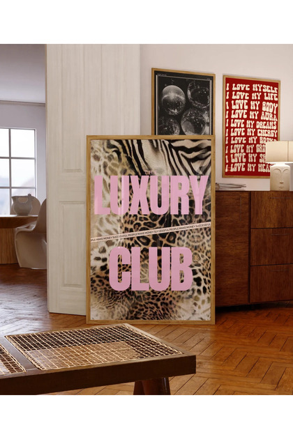 Çerçeveli Leopar Desen Tablo - Lüks Trend Tablo - Luxury Wall Art - Salon Modern Tablo - Leopar1001