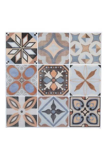 Autocolant de Perete cu Model Gresie de Culori Pamantii 30x30cm