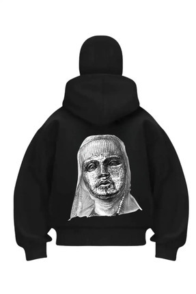 1blood Siyah Islam Makhachev Baskılı Kar Maskeli Unisex Sweatshirt