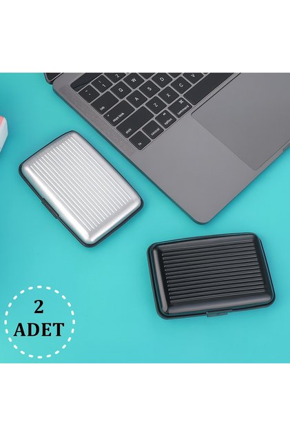 2-Piece Aluminum Card Holder - Card Holder with Cover - Travel Card Holder - Business Card Holder with Cover - Card Organizer