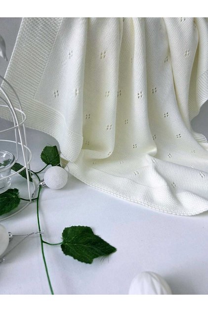 Knitted Tricot Baby Blanket | Girls Boys Unisex Child Cover