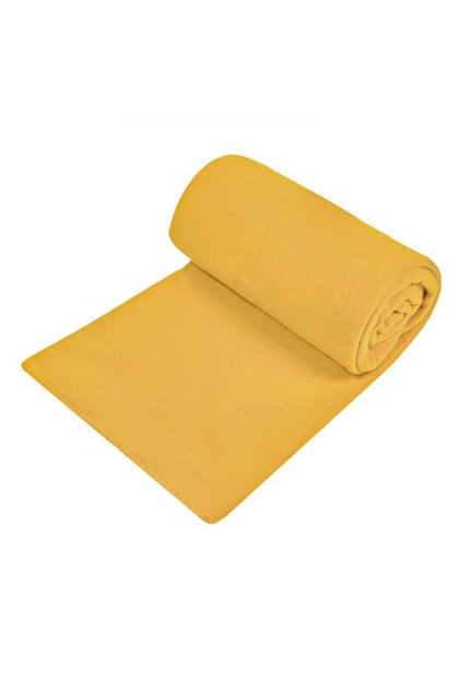 Patura Fleece Dubla Galben Mustar 240x220cm