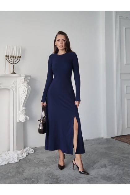Paw Garage Women's Liane Ottoman Fabric Side Slit Maxi Dress