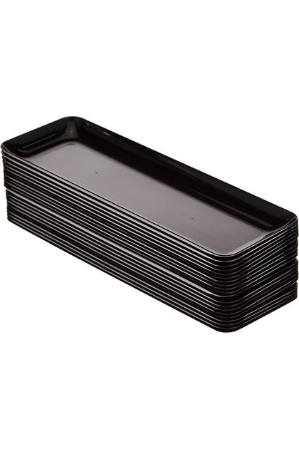 Mini Rectangular Black Plates, 20 Pieces Set