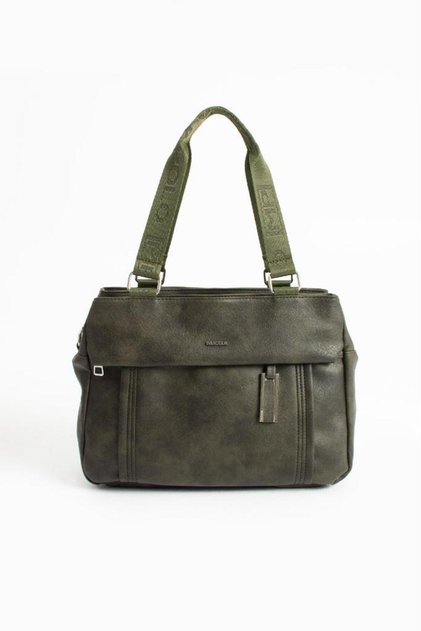 Faux Leather Women's Shoulder Bag 33*23 cm Crossbody Messenger Bag Multi-Pocket Vegan Leather Handbag