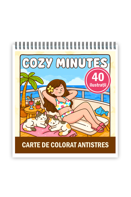 Carte de colorat , 40 de ilustratii Cozy Minutes, 86 pagini, 14.8x14.8cm
