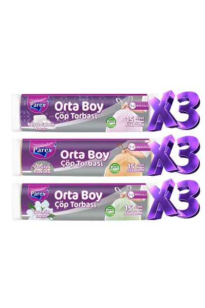 Orta Boy Büzgülü Kokulu 9 Adet Çöp Torbası Paketi