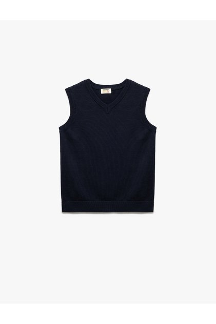 Sleeveless V-Neck Knitwear Sweater