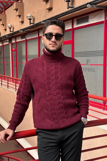 Men'S, Hair Knit, Full Turtleneck, Wool, Old Money Culture, Sweater Pltk13