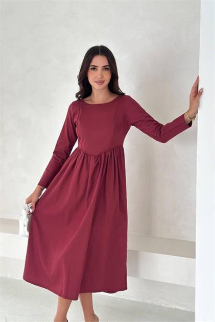 Rochie de damă cu mâneci lungi detaliu la spate basic DPK4311