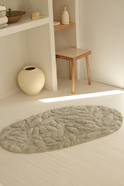 Allesi Tekli Banyo Paspası %100 Pamuk 65x115 Yeşil