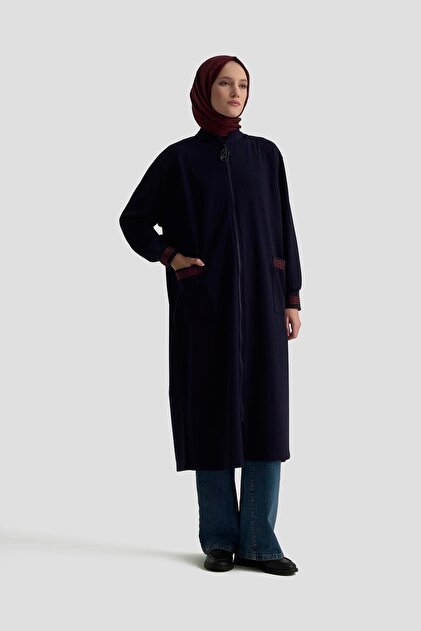 Armine TREND Kolları Ribanalı Boydan Fermuarlı Cepli Giy Çık