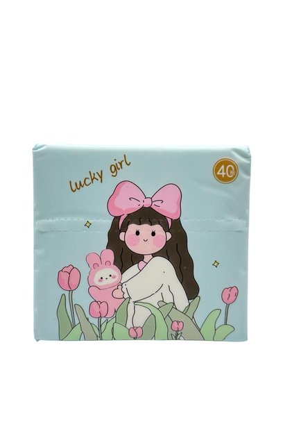Mini Pocket School Bag Tissue Box with Cute Figures 40 Pieces