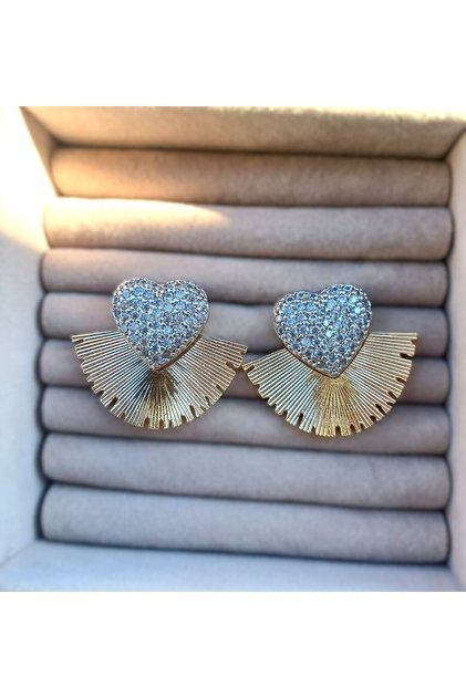 Fan Heart Earrings