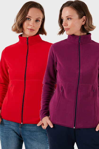 Slim Fit Anti-Pilling Non-Pilling Zippered 2-Pack Fleece Cardigan Cardigan 5907012S2