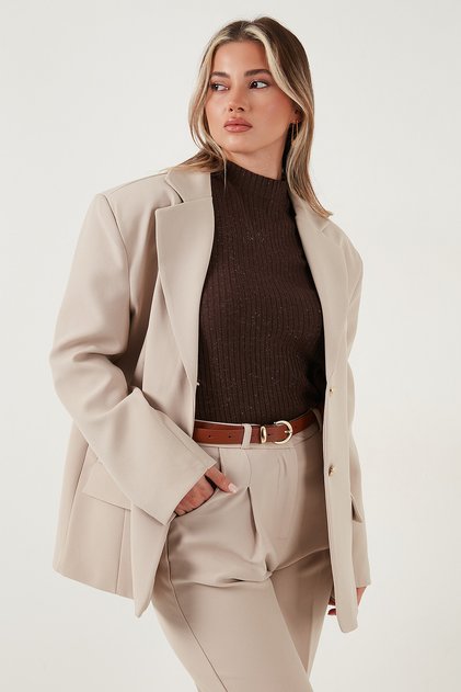 Regular Fit Jacket Collar Buttoned Blazer Jacket Jacket 6839562