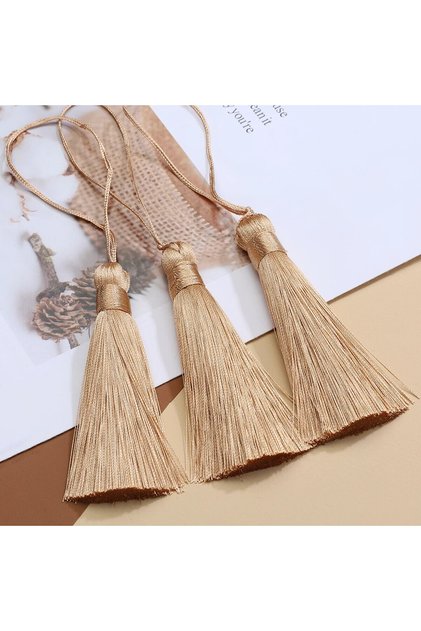 Khaki 10pcs 8cm Tassels Pendant Charms For Jewelry Making DIY Components Accessories Material
