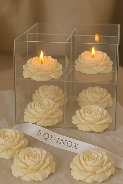 EQUINOX MUM Dekoratif Lavanta Kokulu Şakayık Çiçeği Mumu(5ADET