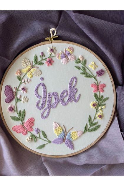 Bebek kapı süsü, hastane kapı süsü, 30 cm, punch nakışlı, isimli kapı süsü hediyelik-Model: PPVP172