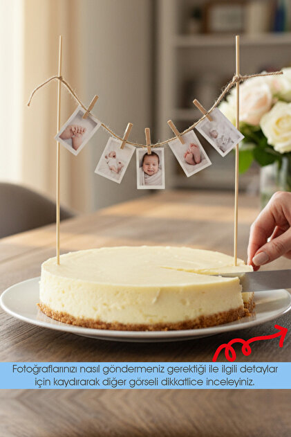 Mini Fotoğraflı Kişiye Özel Doğum Günü Bebek Çocuk Parti Pasta Süslemesi