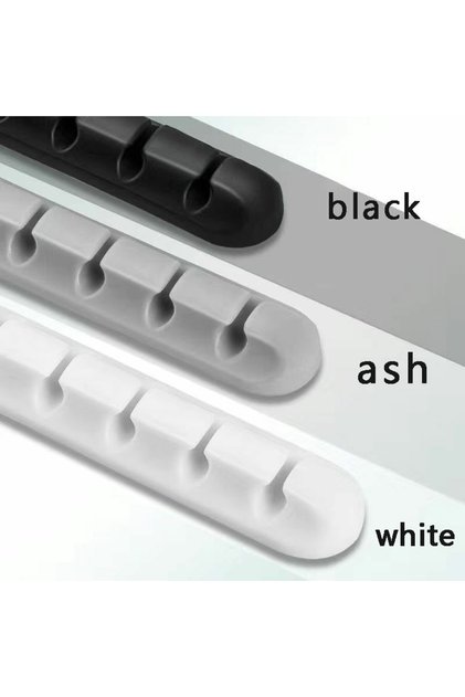 White 5-hole Adhesive Cable Holder Clips Cord Management Wire Organizer for Desktop USB Charging Cab