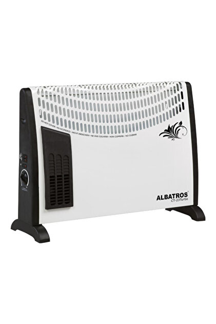 Конвектор CT-23TURBO, 2000W, 20 м2, TURBO, Термостат, Защита от прегряване, Бял/черен