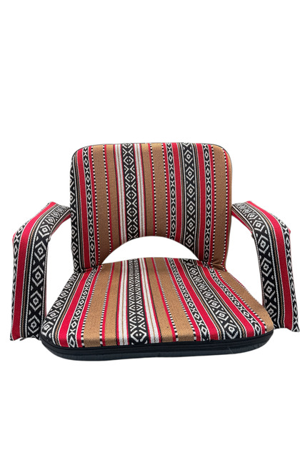 Paradiso Floor Lounge Chair - Sand Proof Polyester Beach & Camping Chair - BROWN