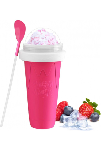 Cană pentru prepararea de slushy, milkshake și suc congelat - roz
