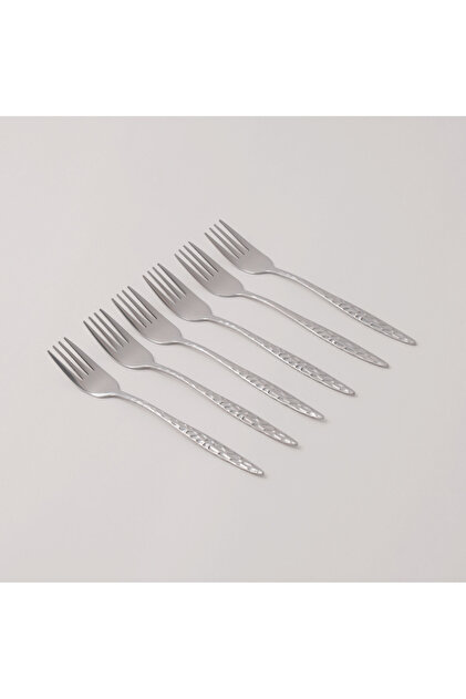 Bentola 6-Piece Mirror-Polished Stainless Steel Dessert Fork Set 2.5 mm