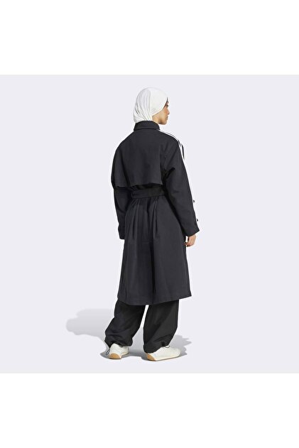 adidas Adicolor Women's Black Trench Coat (Iz0381)- Trendyol