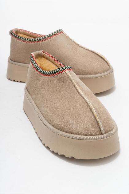 High Platform Short Mini Boot BEIGE