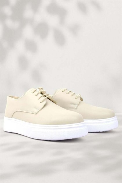 Derby Cream Skin High Sole Children's Classic Shoes
