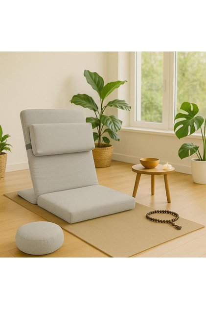Ekstra Destek Yastıklı Yoga, Nefes, Meditasyon Sandalyesi Backjack XL Su ve Leke İticili Duck Kumaş