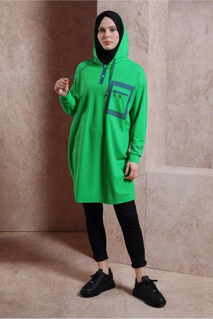 KAPÜŞONLU EŞOFMAN TUNİK 43846