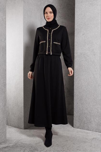 Buttoned Skirt Suit 45186