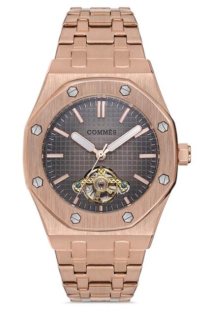 COMMES Otomatik Şarj Mekanizmalı Çelik Kordon Rose Gold Renk Erkek
