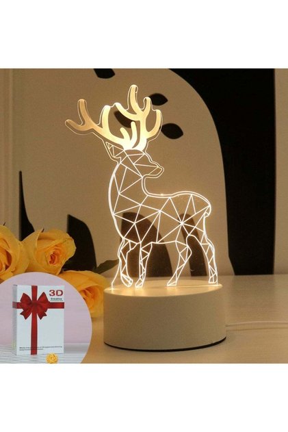 Deer 3D LED Lamp White