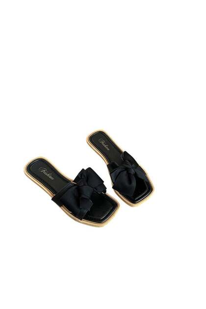 Fairy Style Bowknot Wedge Flip Flops Size 36–37 Soft Sole Outdoor Sandals