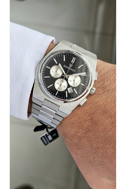 Rym-280268-Cr Quartz Men's Watch - Steel Case and Sapphire Glass - 2 Years Warranty Ss-Bk-W