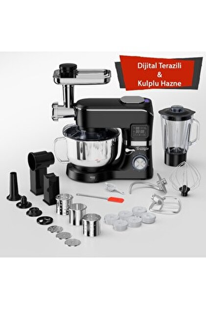Mioji Mio MX10 6L 1500W İnox 3'ü 1 Arada Mutfak Şefi Stand Mikser