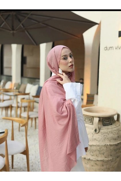 شال قطني من Neo، باللون الوردي
