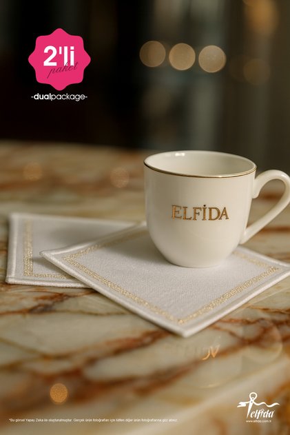 2 Pieces Coffee Presentation Napkins Gold Glitter Baroque 2 Cocktail Coffee Coasters Linen Mini Supla