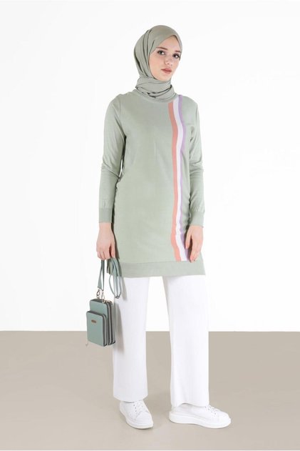 COLOR RIBBON DETAILED KNITWEAR TUNIC 42107